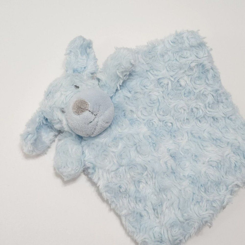 Blankets & Beyond‎ Security Blanket Lovey Blue Puppy Dog Rosette Swirl Baby Nunu
